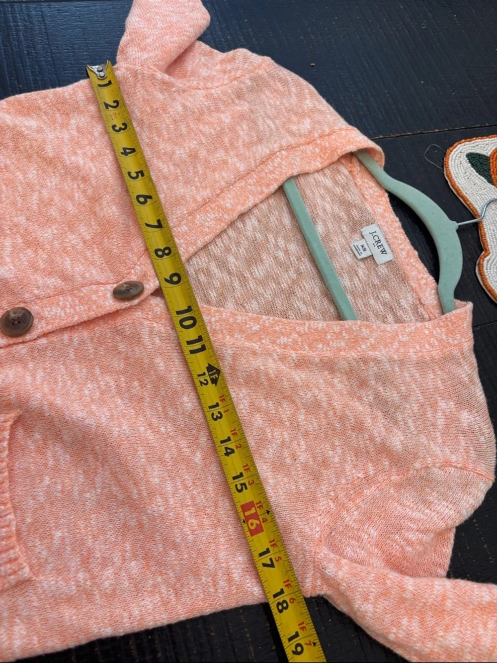 J. Crew Cotton Blend Orange Button Down Cardigan Sweater w/ pockets size XS